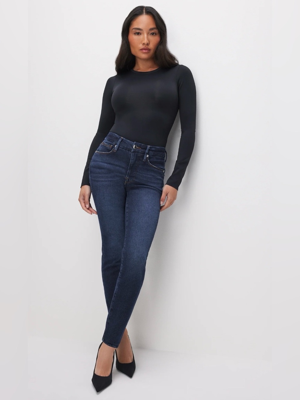 Good American Good Petite Skinny Jeans Dark Blue NWT 8/29 Blue 866